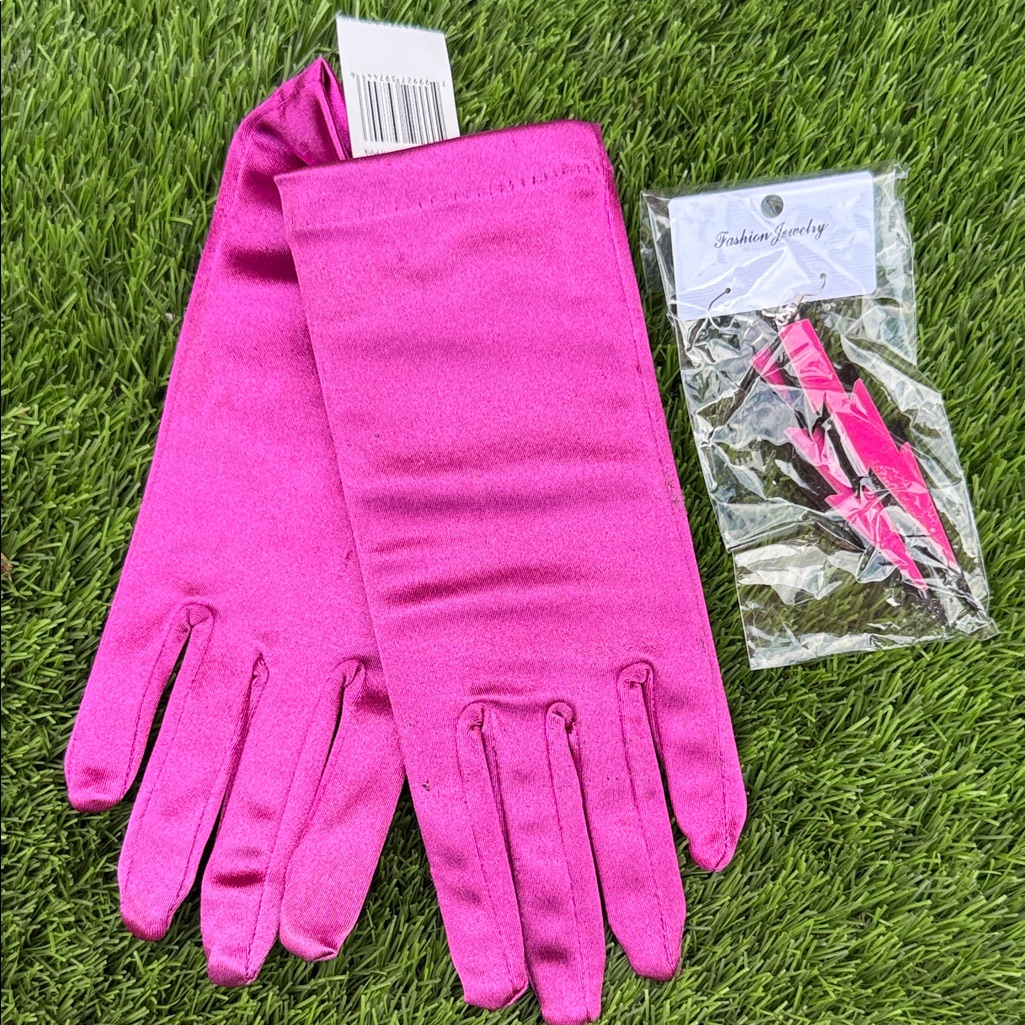 Fashion Jewelry Vibrant Pink Gloves
